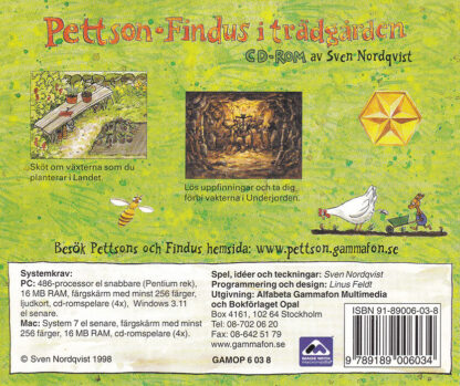 Pettson & Findus i trädgården (baksida)