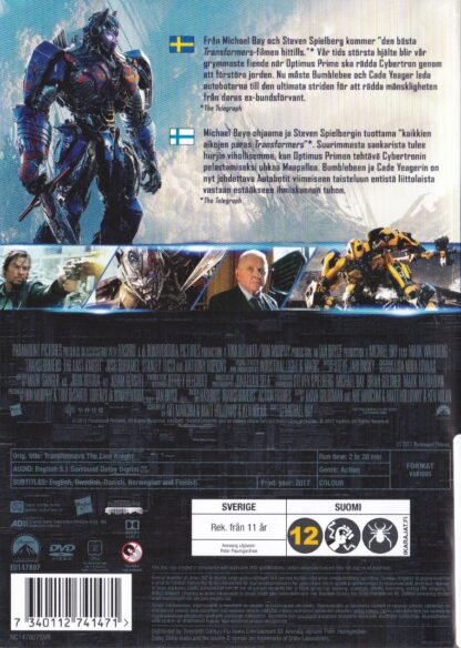 Transformers - The last knight (Secondhand media)